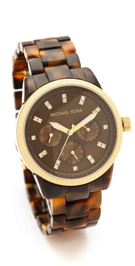 michael kors tortoise shell multifunction bracelet watch|mk7354.